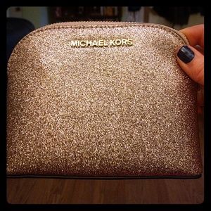 Michael Kors glitter travel makeup pouch